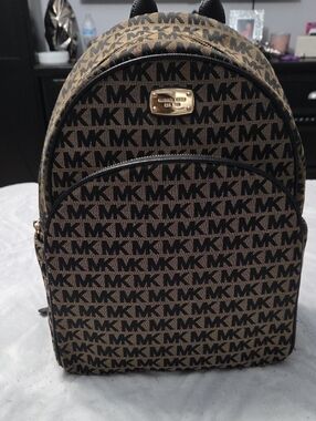 Michael Kors Brown/Black MK Logo Backpack